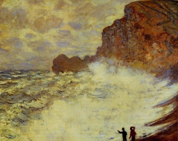  weather Canvas - Stormy Weather at Etretat Claude Monet